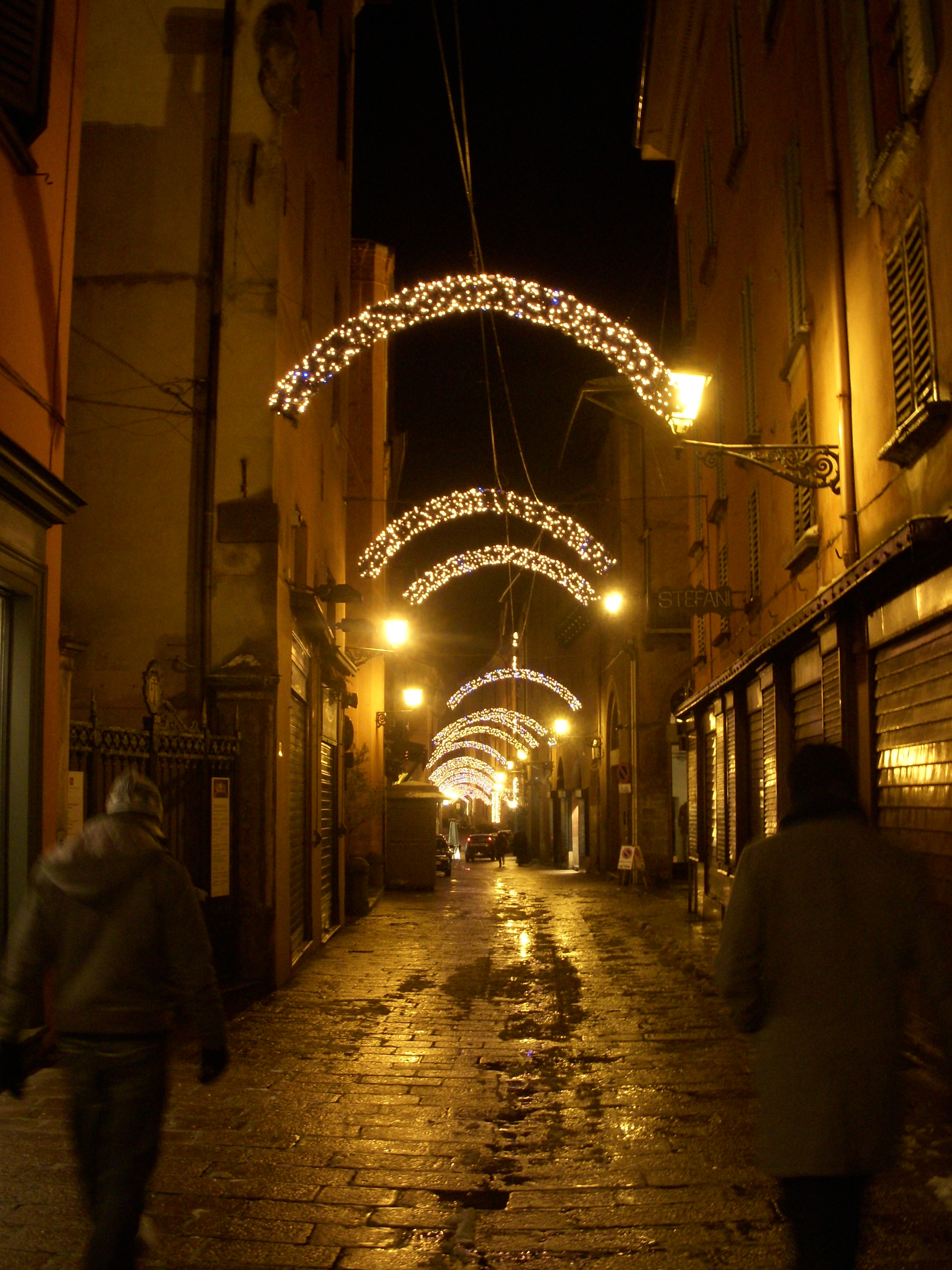 Christmas lights near Piazza Maggiore